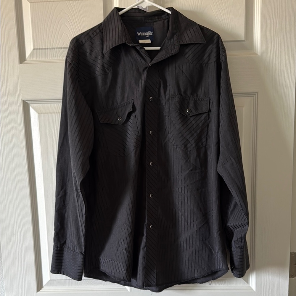 Wrangler Men's Black Pearl Snap